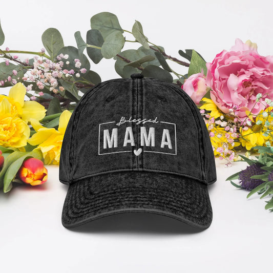 Blessed Mama Vintage Cotton Twill Cap Amazing Faith Designs