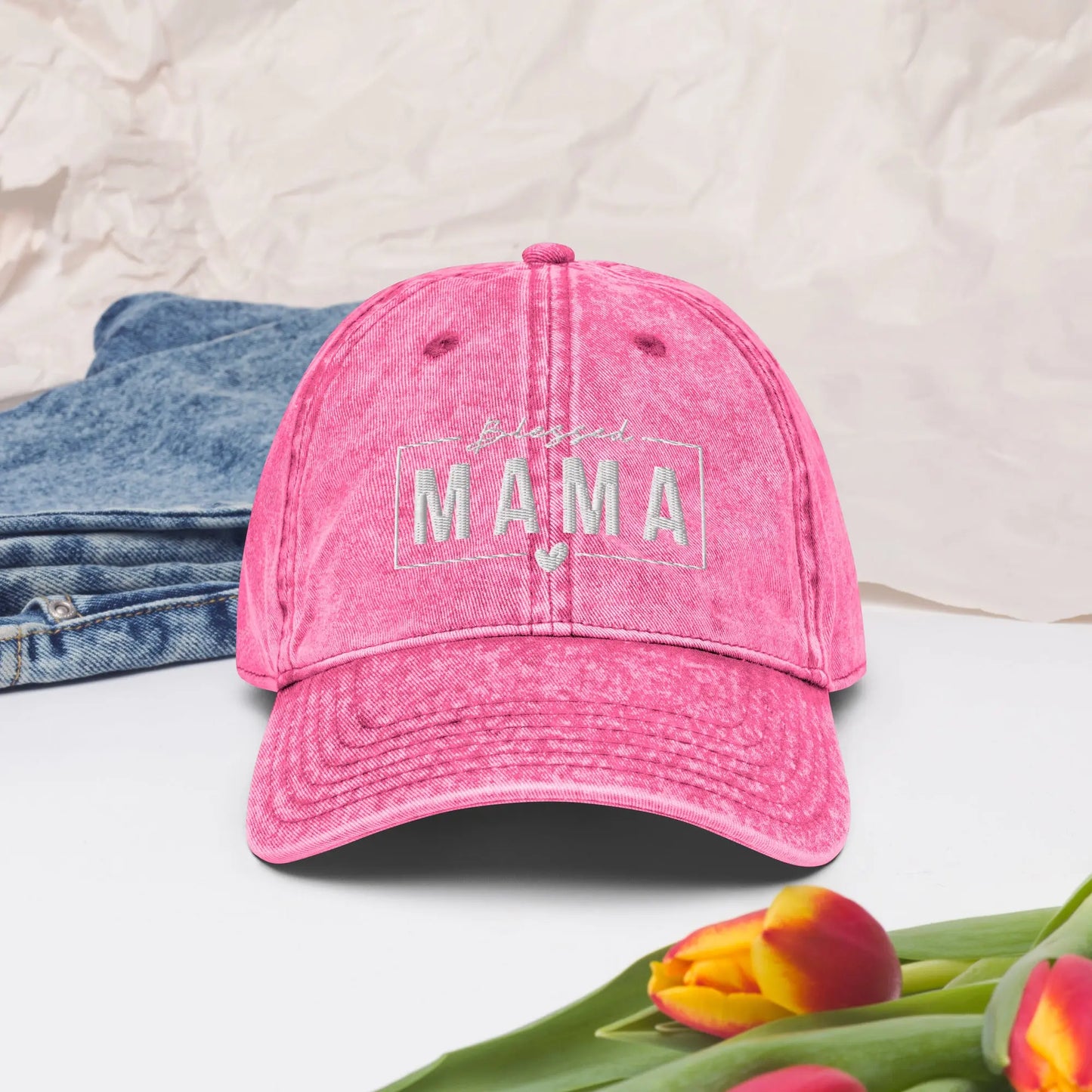 Blessed Mama Vintage Cotton Twill Cap Amazing Faith Designs
