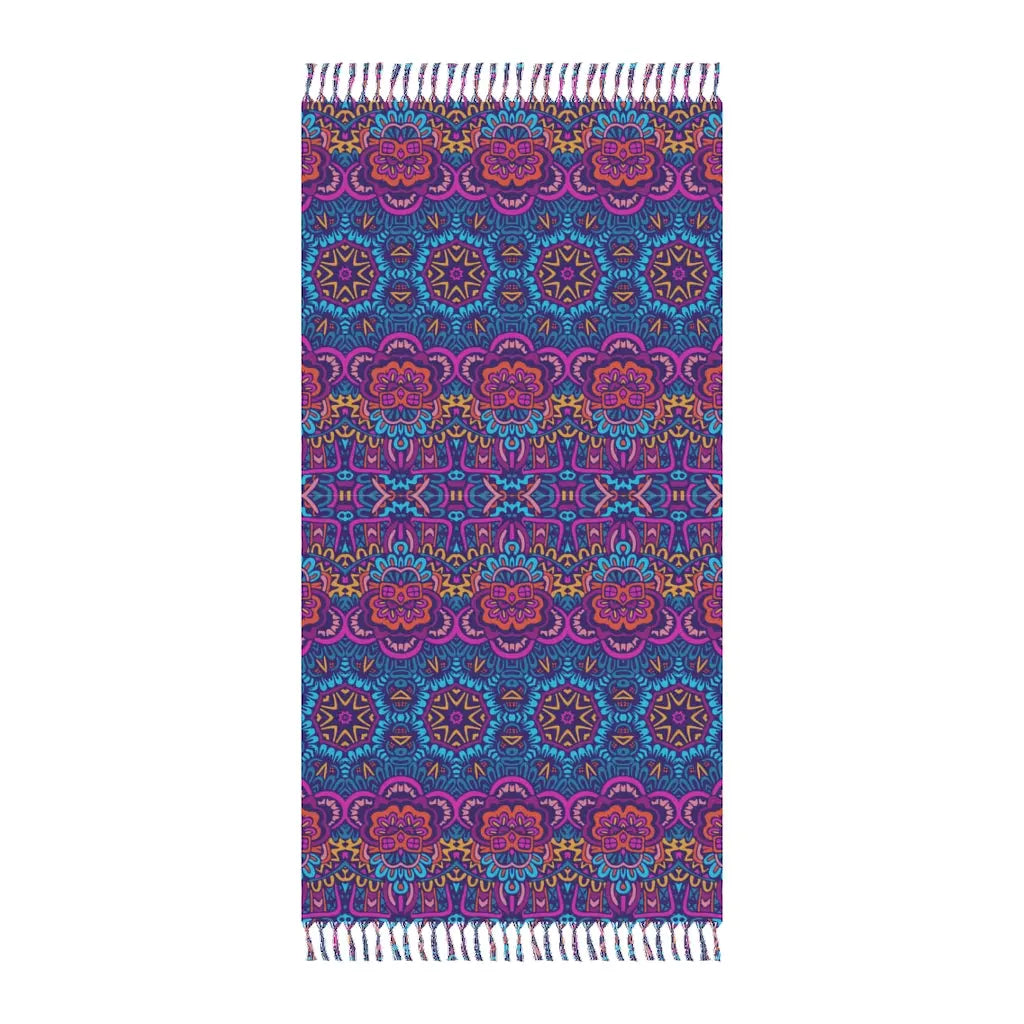 Boho Beach Cloth, Pool Chair Cloth, Beach Cloth with Tassels, Bohemian Beach Cloth, Summer Beach Cloth Printify