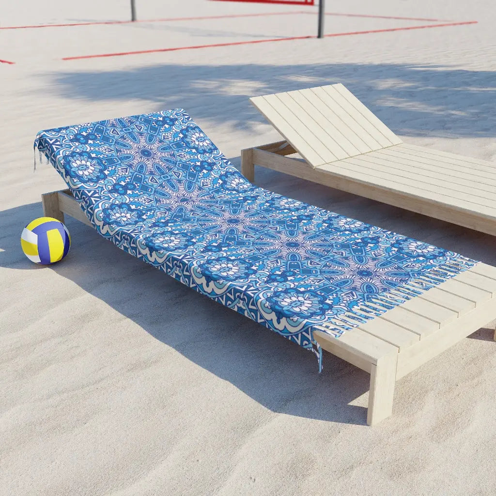 Boho Beach Cloth, Pool Chair Cloth, Beach Cloth with Tassels, Bohemian Beach Cloth, Summer Beach Cloth Printify
