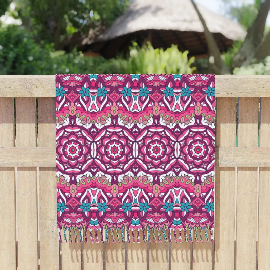 Boho Beach Cloth, Pool Chair Cloth, Beach Cloth with Tassels, Bohemian Beach Cloth, Summer Beach Cloth Printify