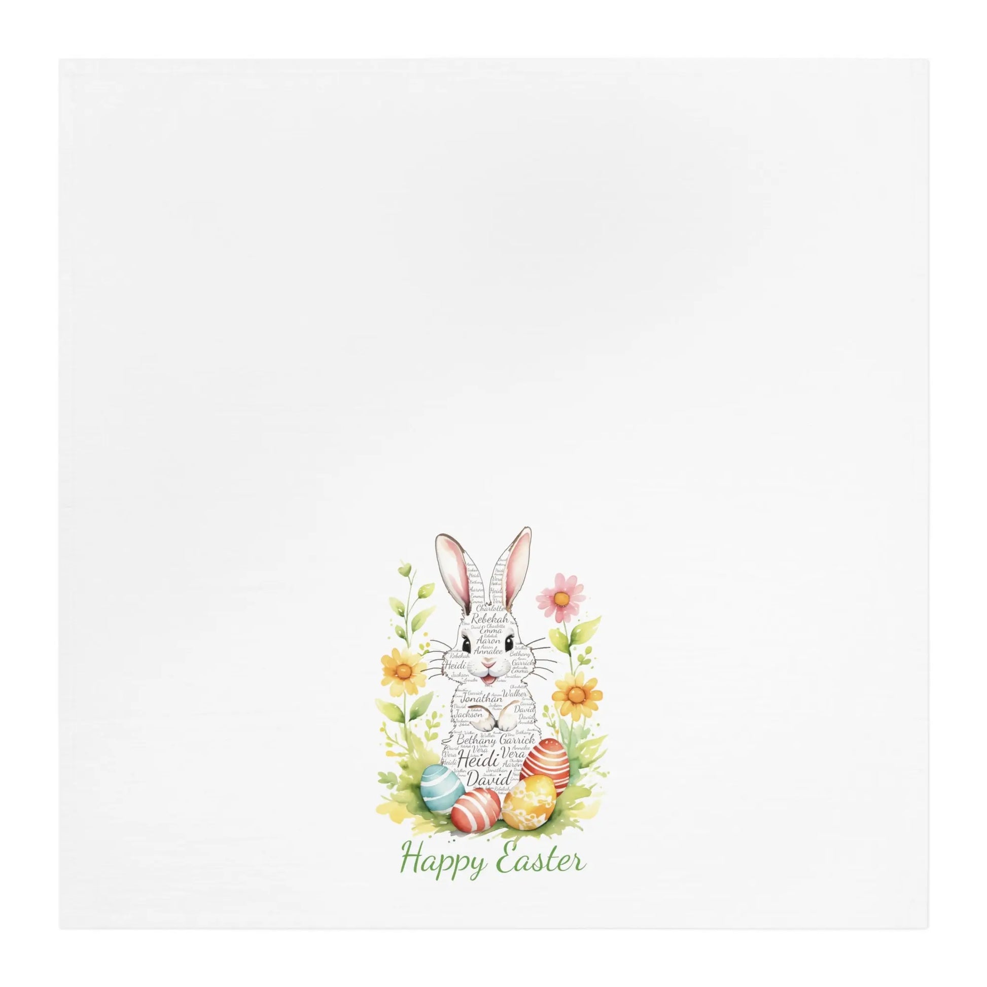 Bunny Repeating Name Easter Tea Towel, Easter Gifts for the Kitchen, Easter Home Decor, Easter Decor, Tea Towel Printify