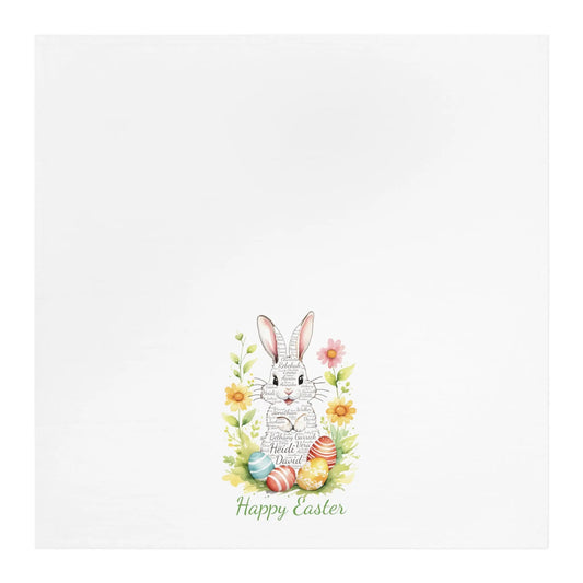 Bunny Repeating Name Easter Tea Towel, Easter Gifts for the Kitchen, Easter Home Decor, Easter Decor, Tea Towel Printify