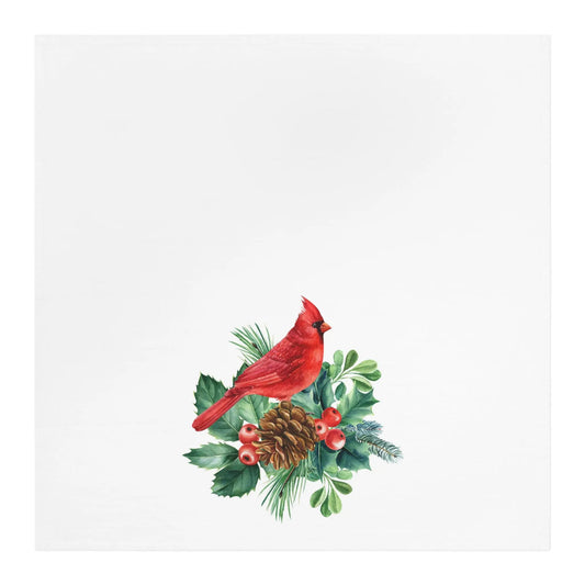 Cardinal Kitchen Tea Towel, Holiday Kitchen Towel, Christmas Dish Towel, Winter Cardinal Towel Printify