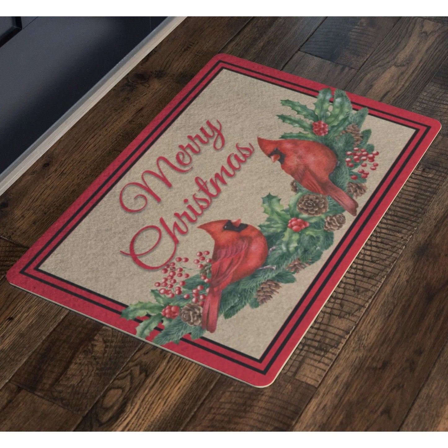 Cardinals Christmas Door Mat - Amazing Faith Designs