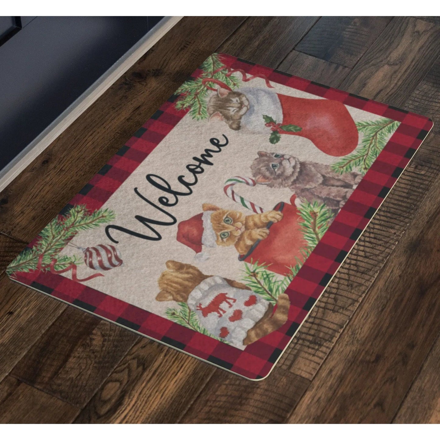 Cats Christmas Door Mat teelaunch