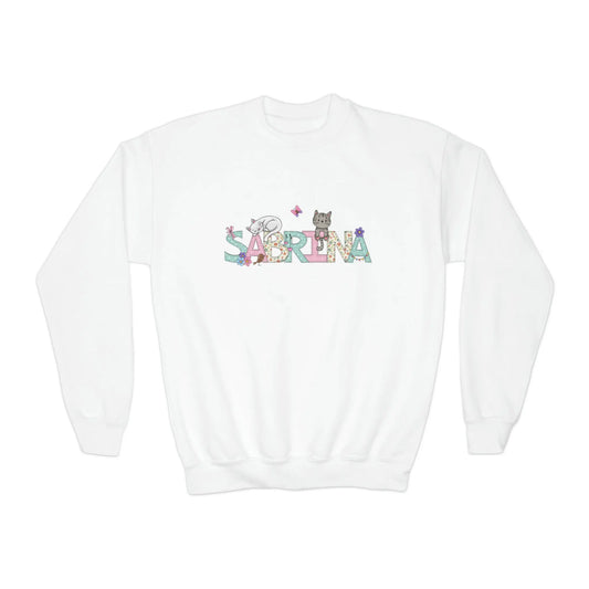 Cats Personalized Youth Crewneck Sweatshirt Printify