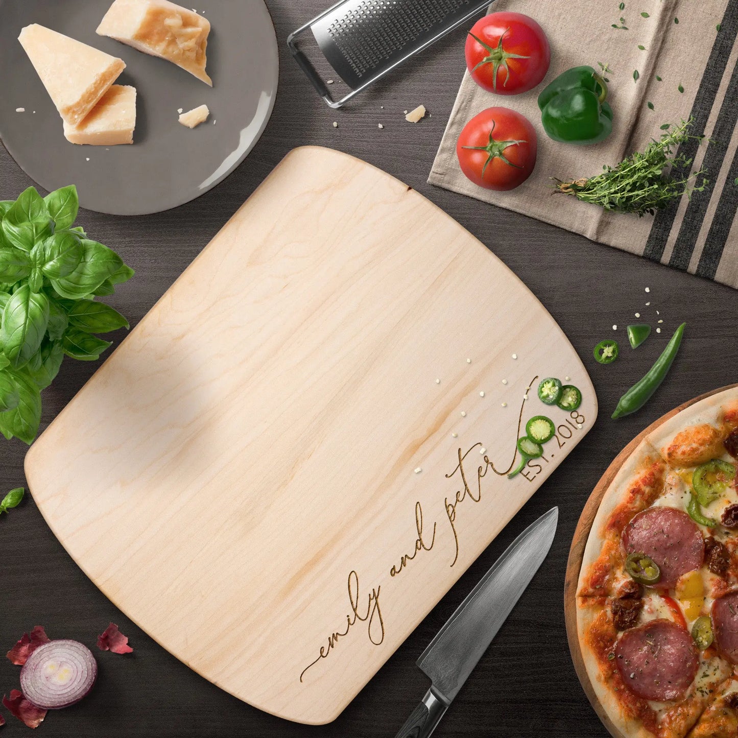 Charcuterie Personalized Wood Cutting Board, Custom Cutting Board, Gift for Her, Wedding Gift teelaunch