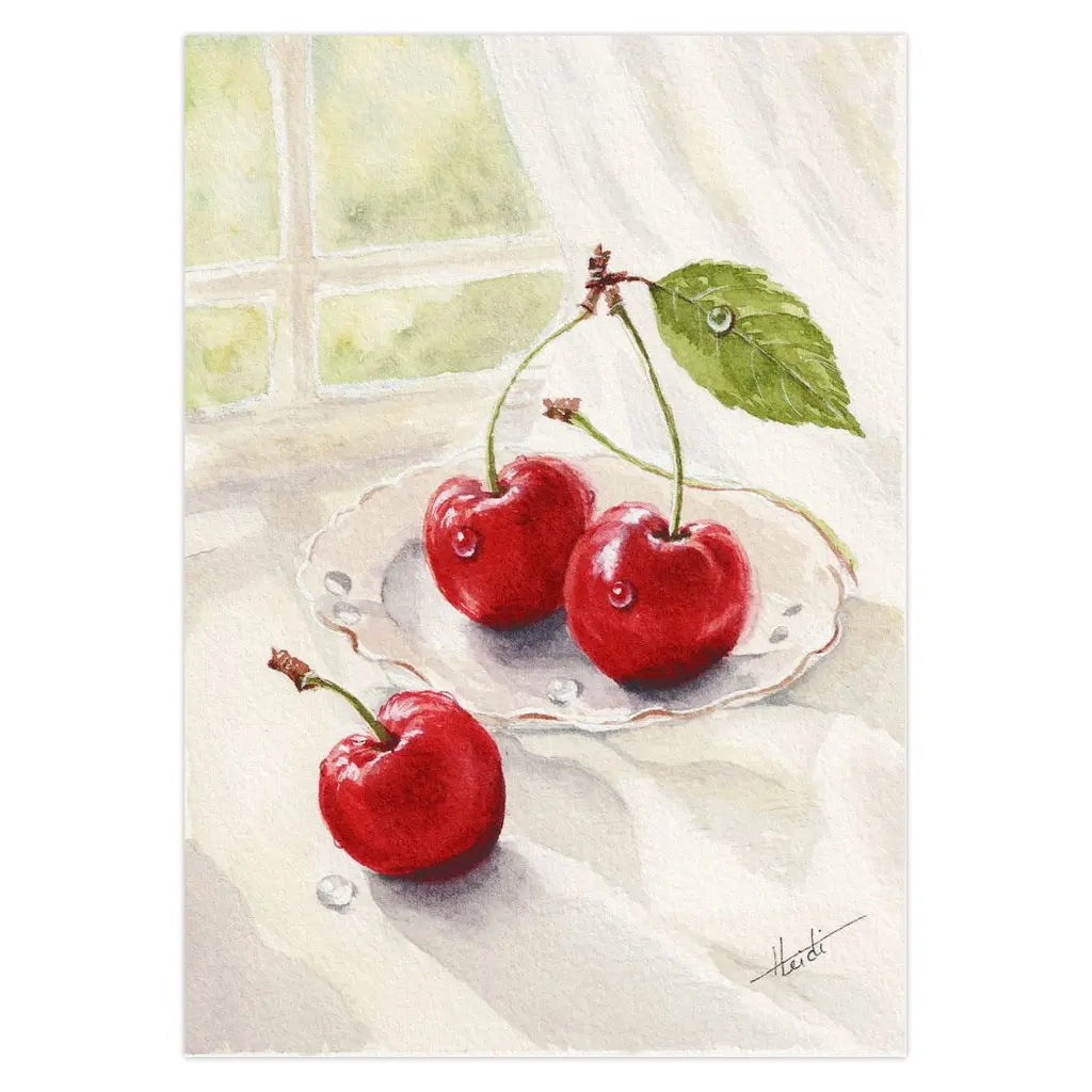 Cherries - Fruit and Light Greeting Cards Amazing Faith Designs