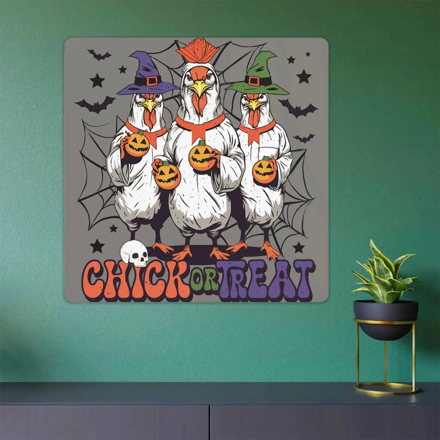 Chick or Treat Metal Sign | Halloween Sign - Amazing Faith Designs