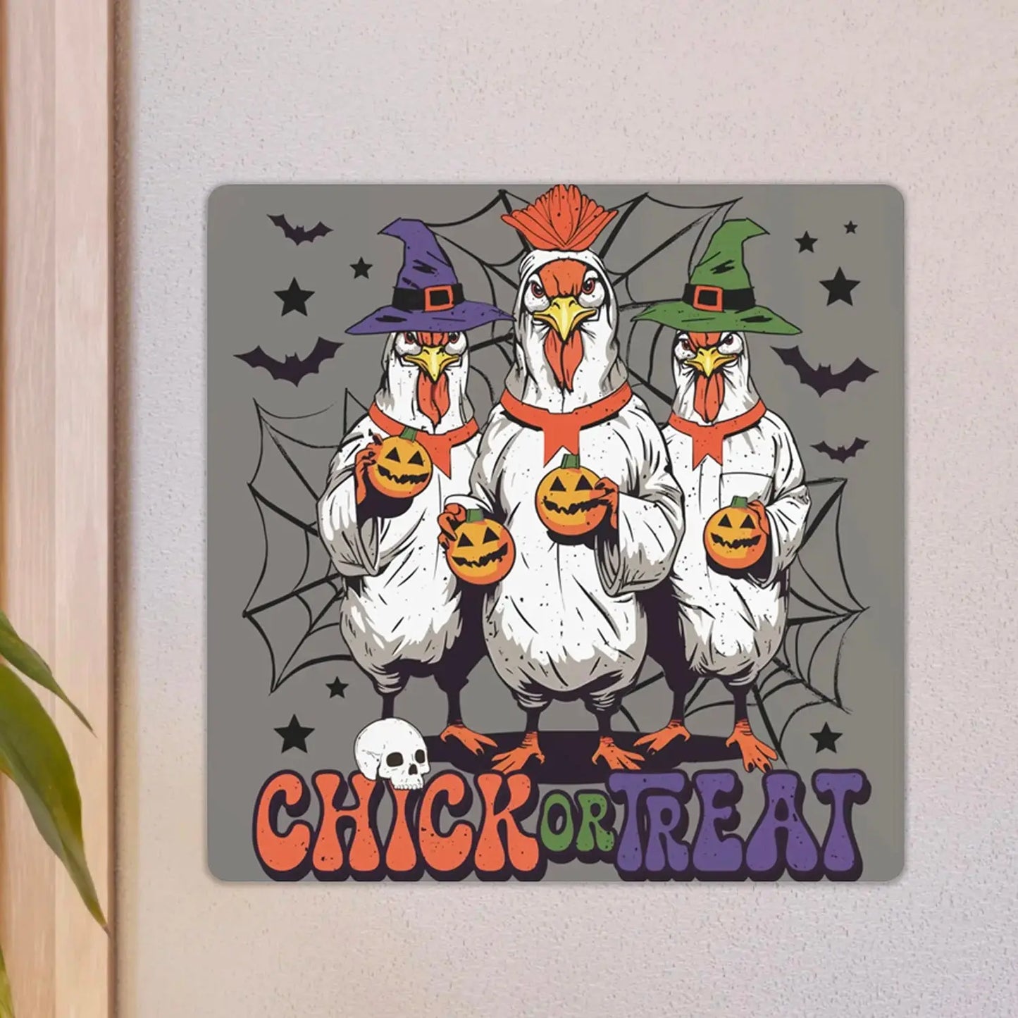 Chick or Treat Metal Sign | Halloween Sign - Amazing Faith Designs