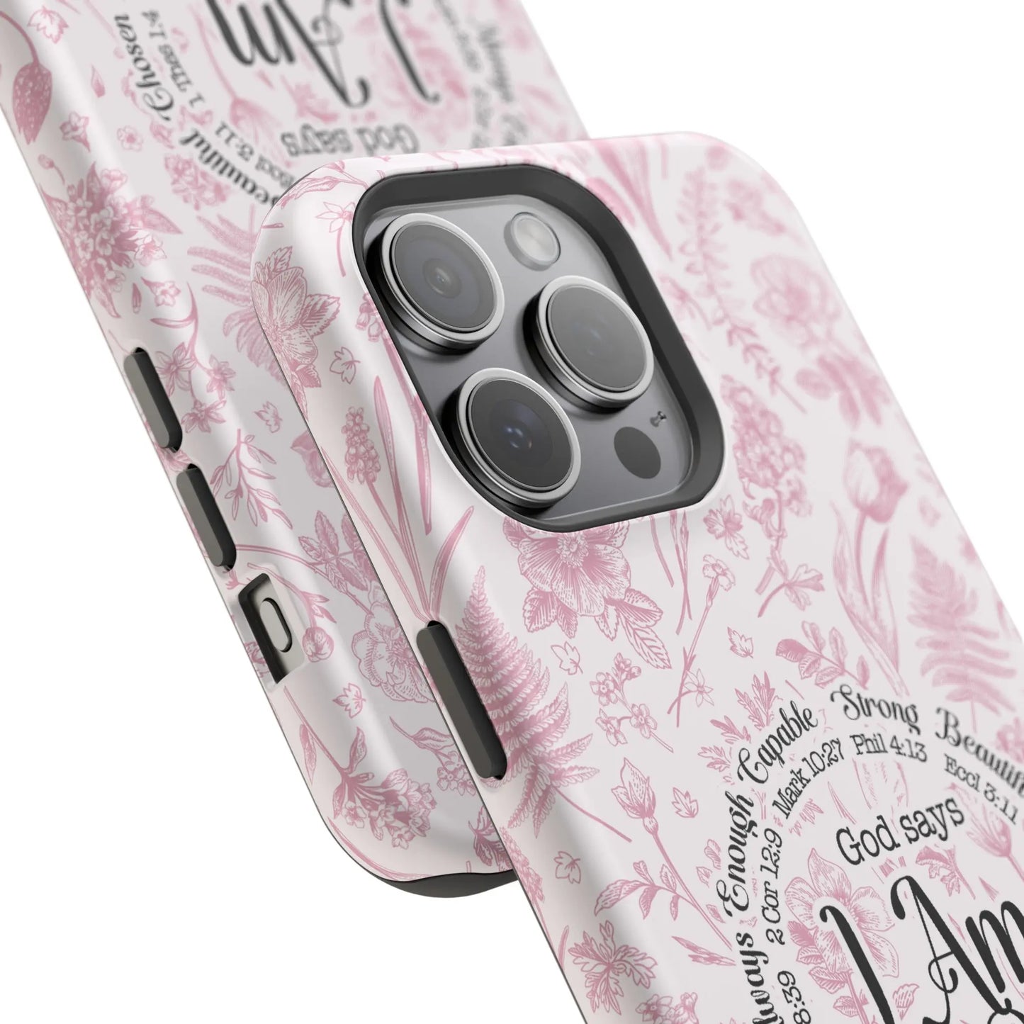 Christian Affirmations Floral Phone Case | MagSafe Tough Cases Printify