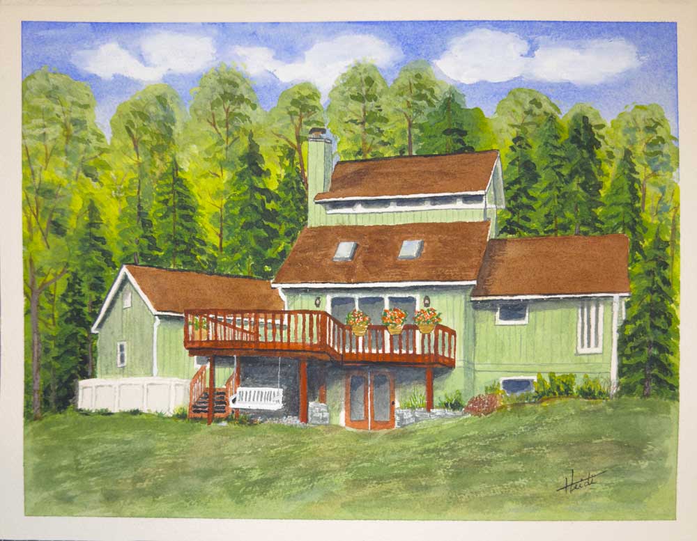 Custom Watercolor House Portrait - Amazing Faith Designs