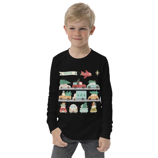 Christmas Cars Youth long sleeve tee Amazing Faith Designs