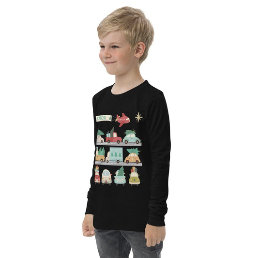 Christmas Cars Youth long sleeve tee Amazing Faith Designs