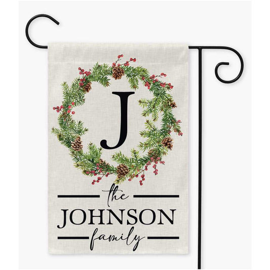 Christmas Monogram Garden Flag - Amazing Faith Designs
