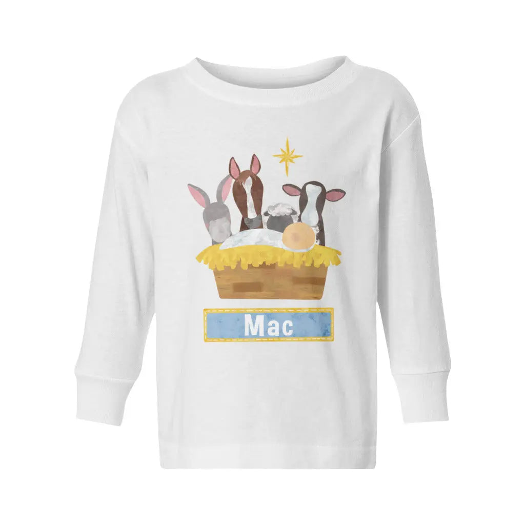 Christmas Nativity Toddler Long Sleeve Jersey Tee Awkward Styles