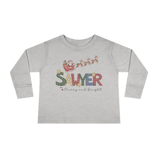 Christmas Personalized Toddler Long Sleeve Tee Printify