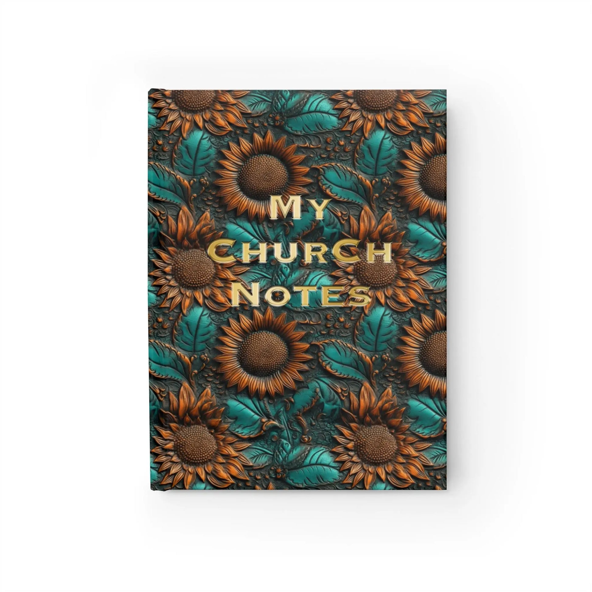 Church Notes Journal  - Personalized  - Sunflower Leather Look Printify