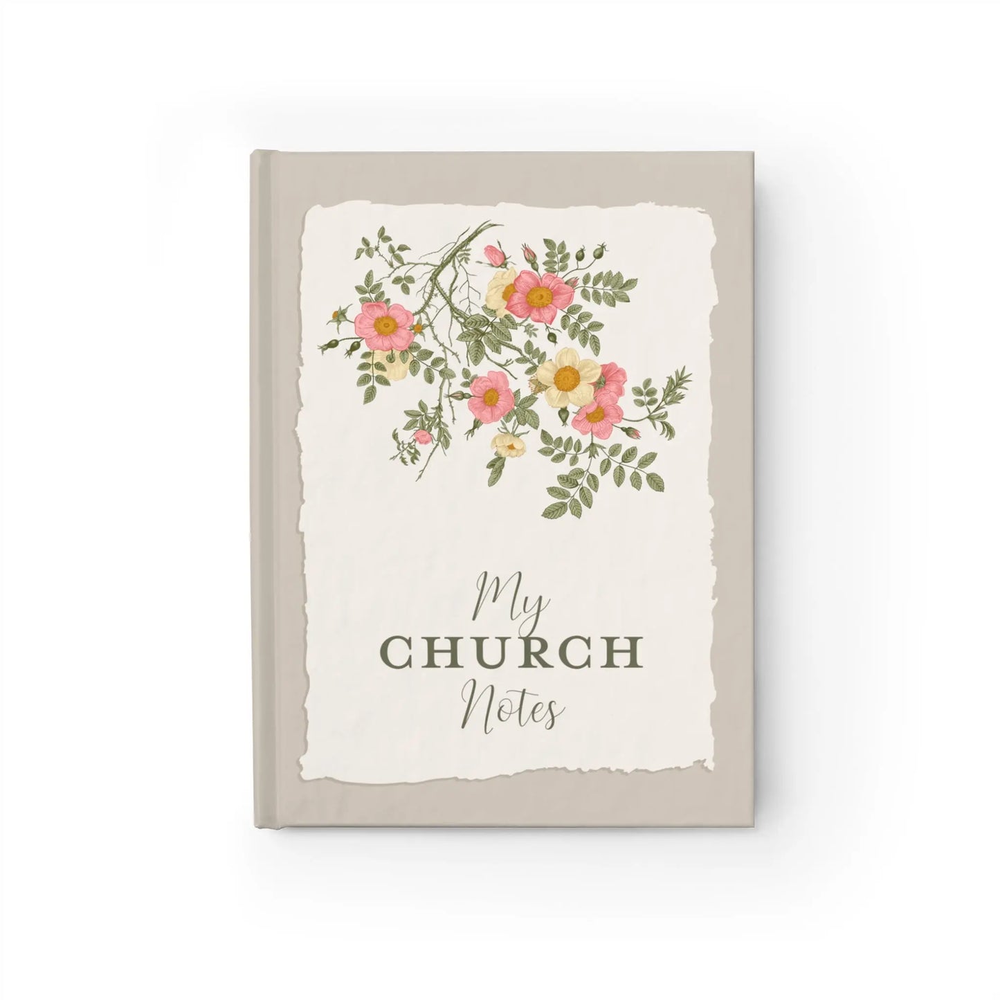 Church Notes Journal - Personalized - Wild Roses - Amazing Faith Designs