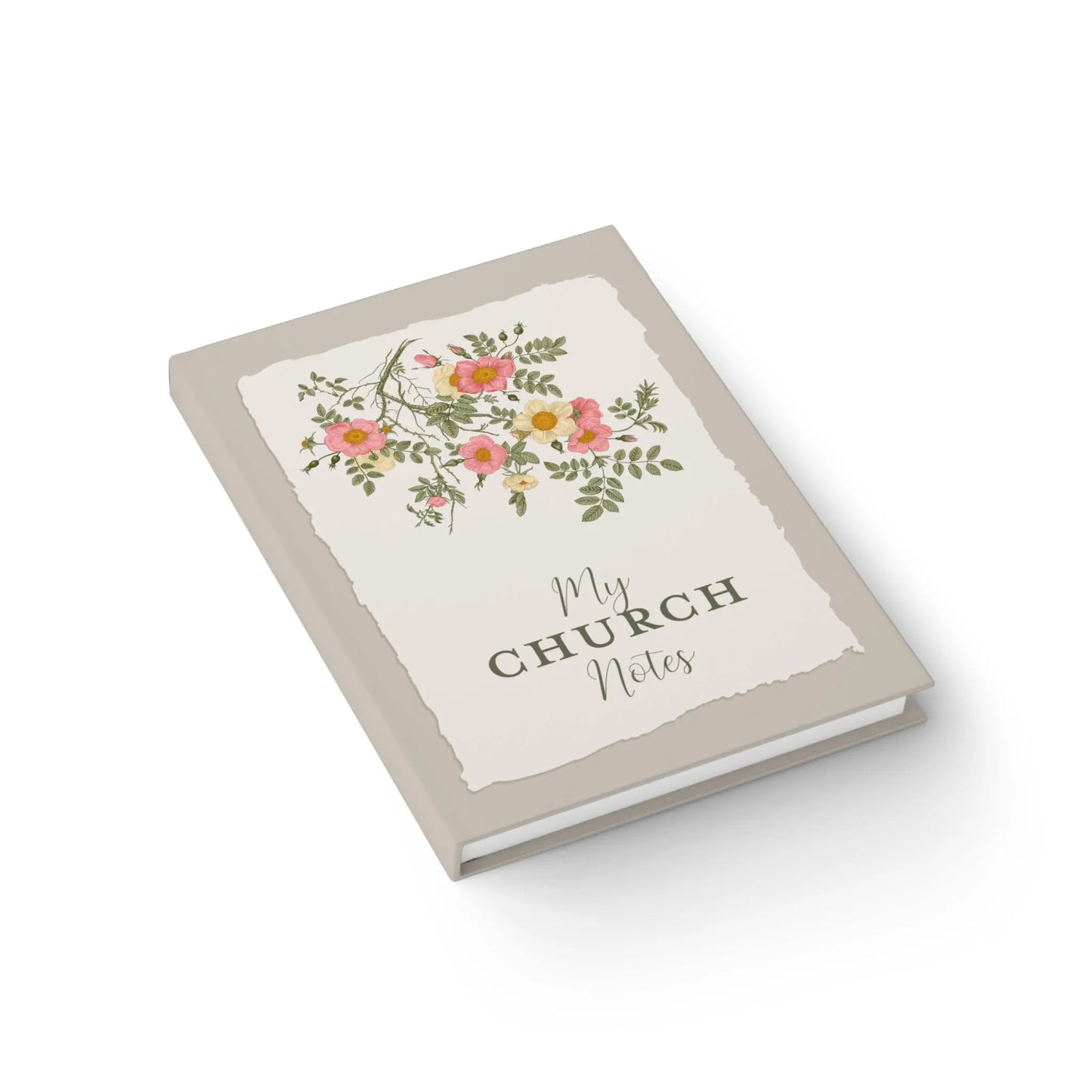 Church Notes Journal - Personalized - Wild Roses - Amazing Faith Designs