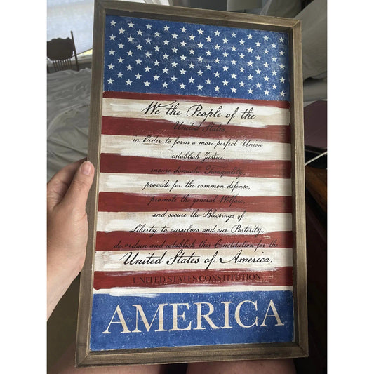 Copy of God Bless America Rustic Whitewashed Wood Frame Sign | 5.5" x 15" Farmhouse Decor | Christian Wood Decor amazingfaithdesigns