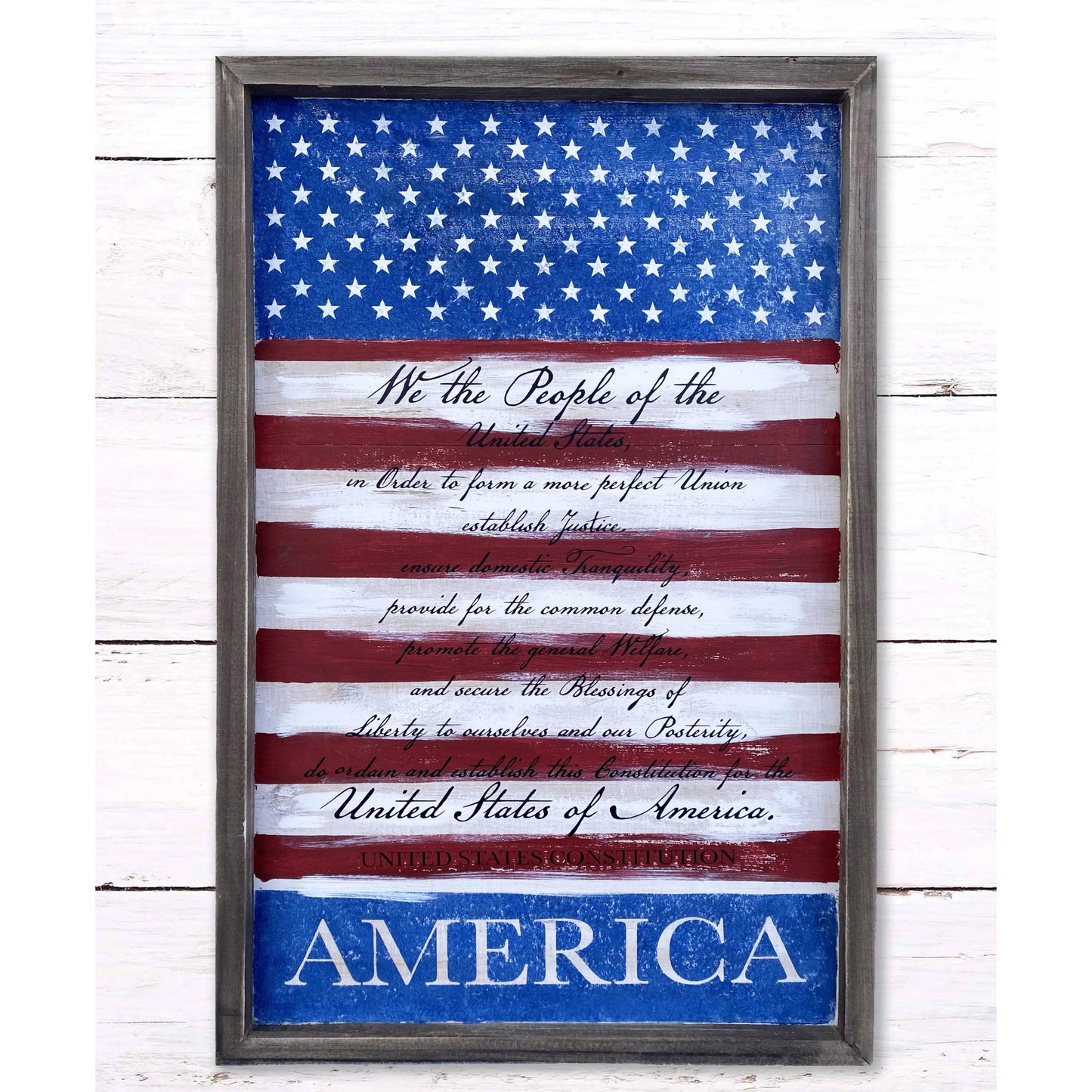 Copy of God Bless America Rustic Whitewashed Wood Frame Sign | 5.5" x 15" Farmhouse Decor | Christian Wood Decor amazingfaithdesigns