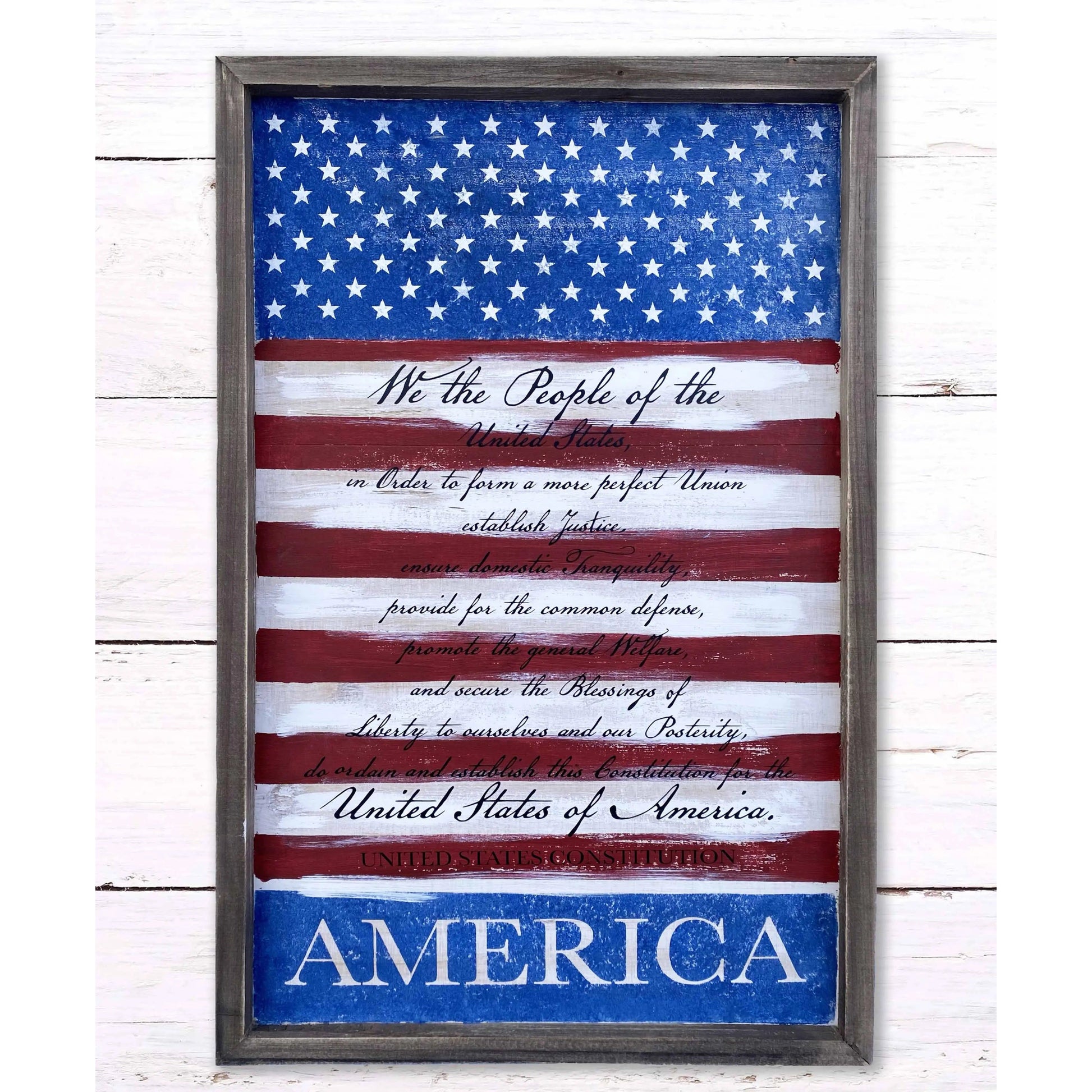 Copy of God Bless America Rustic Whitewashed Wood Frame Sign | 5.5" x 15" Farmhouse Decor | Christian Wood Decor amazingfaithdesigns