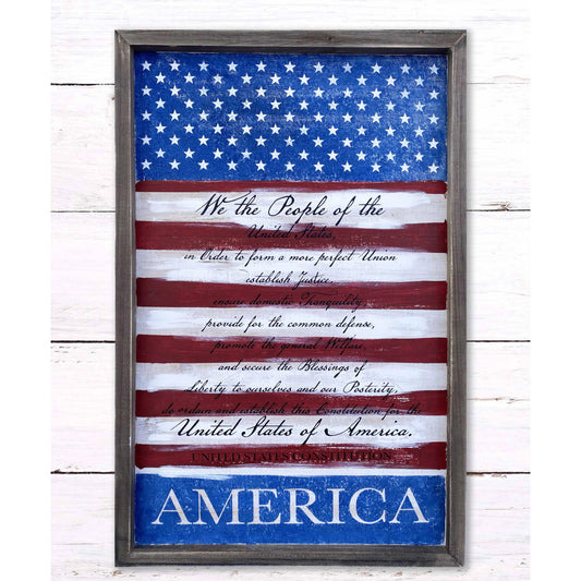 Copy of God Bless America Rustic Whitewashed Wood Frame Sign | 5.5" x 15" Farmhouse Decor | Christian Wood Decor amazingfaithdesigns