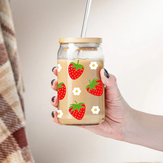 Copy of Grandma Wildflowers Iced Coffee Cup with Lid & Straw, 16oz Tumbler Amazing Faith Designs