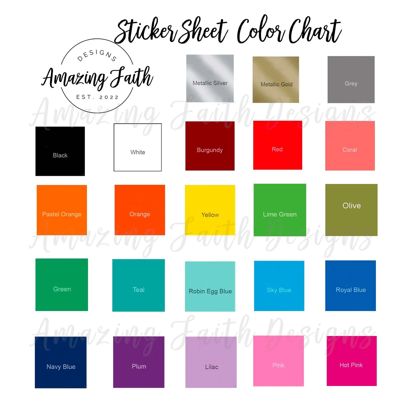 Copy of Personalized Name Decal - Permanent Outdoor Vinyl, You choose font Amazing Faith Designs