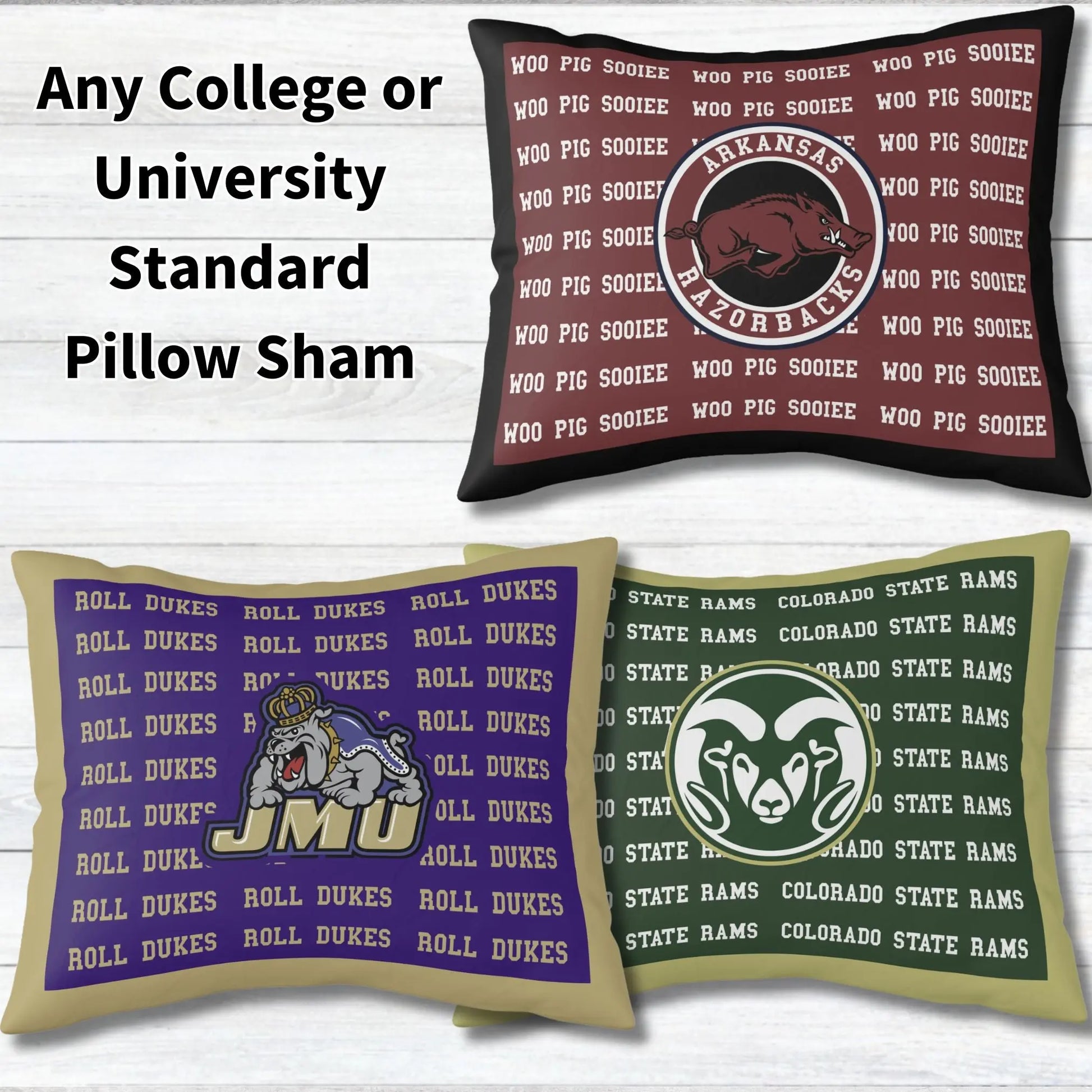 Custom College Pillow Sham Printify