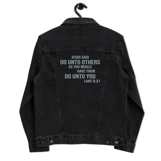 Do Unto Others Denim Jacket Amazing Faith Designs