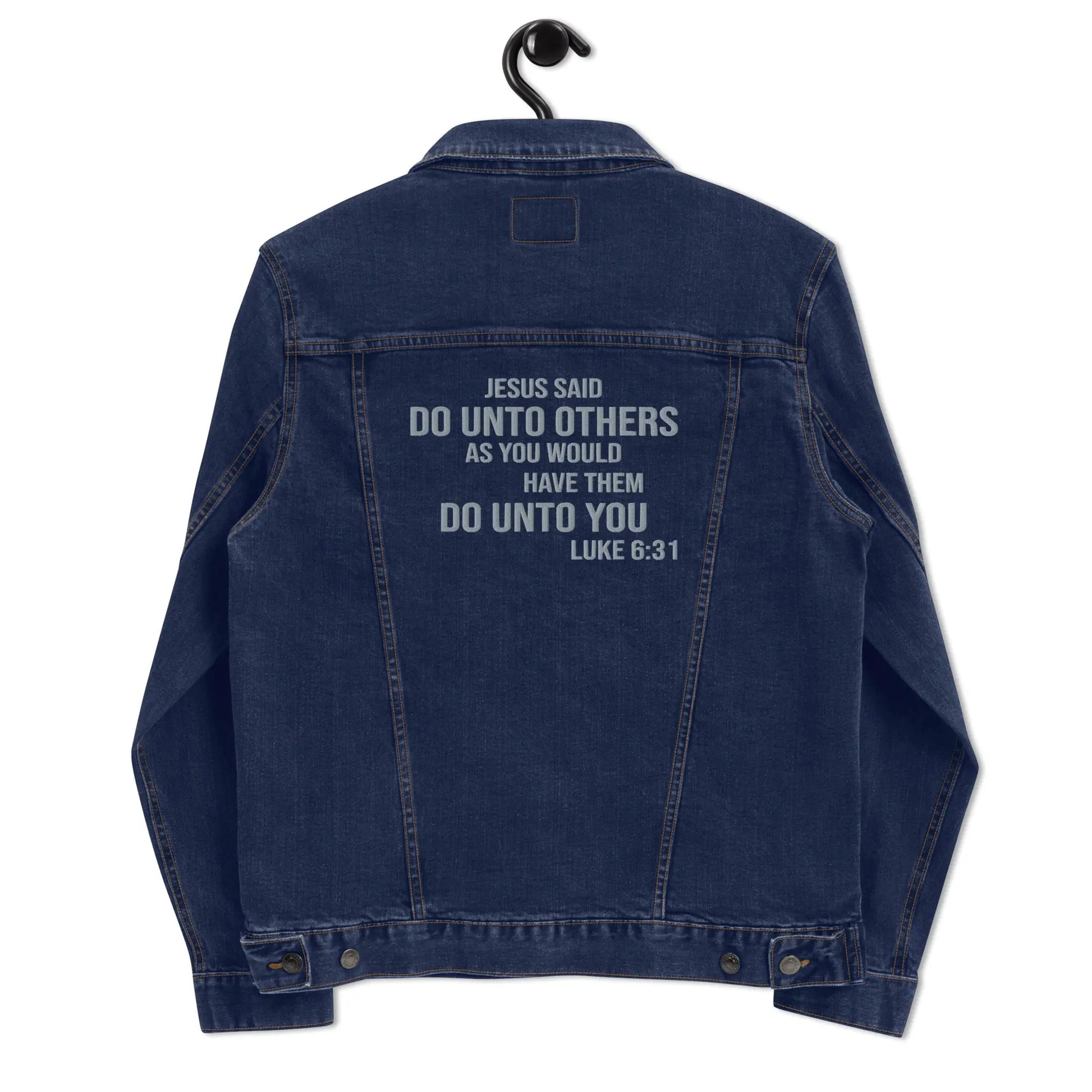 Do Unto Others Denim Jacket Amazing Faith Designs