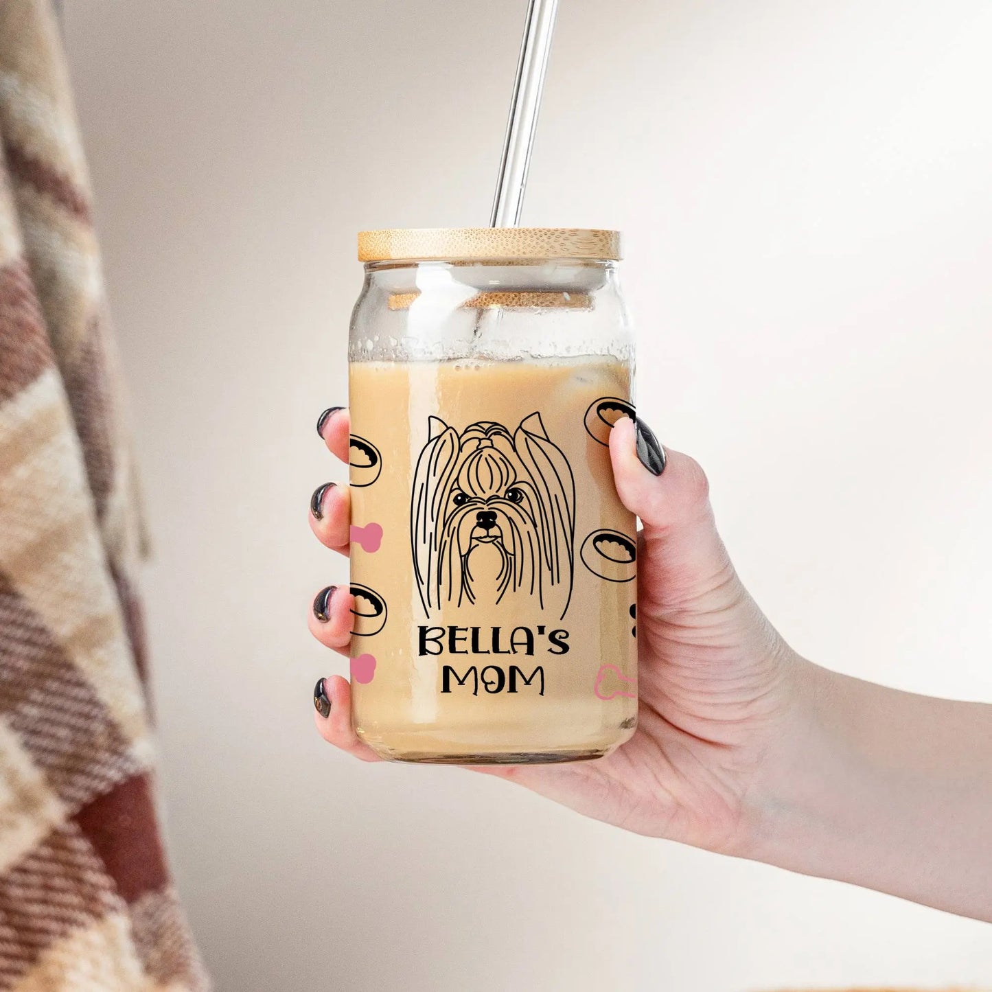 Dog Breed Iced Coffee Cup with Lid & Straw, Personalized 16oz Tumbler Amazing Faith Designs