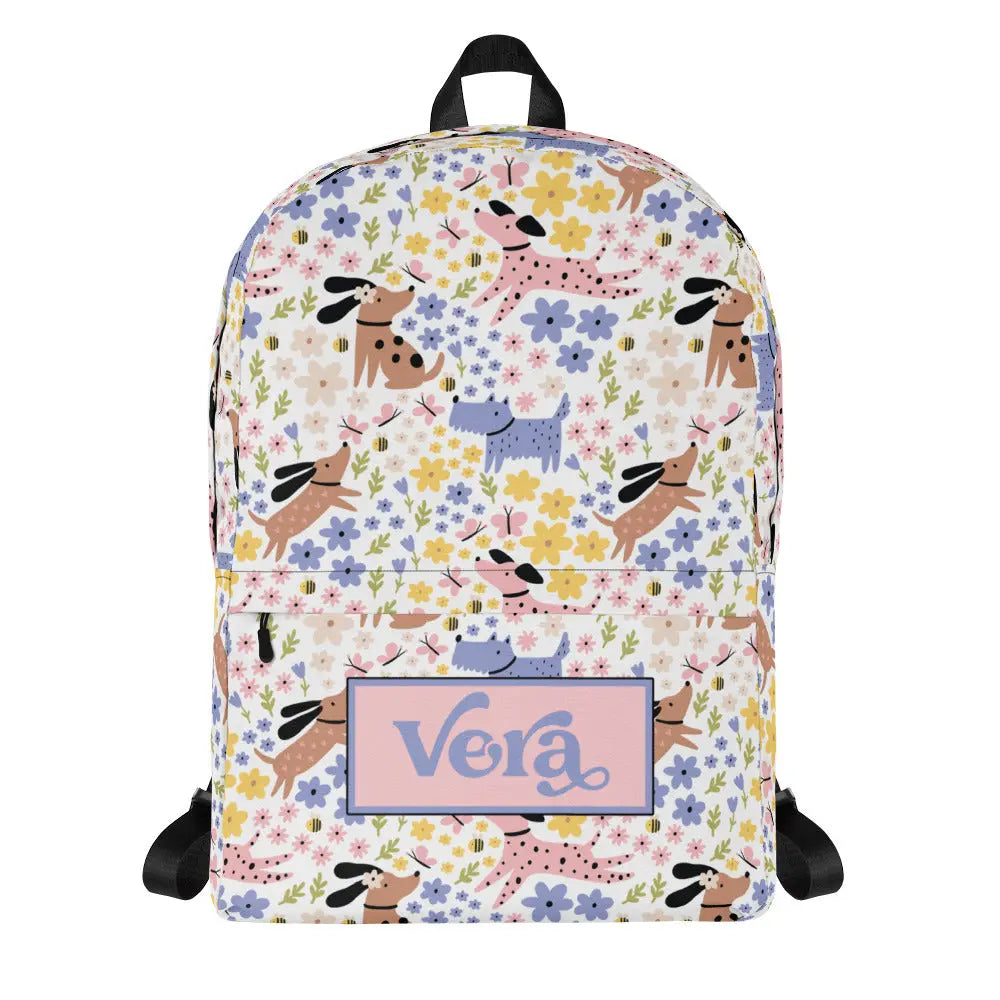Dogs Floral Personalized Backpack Amazing Faith Designs