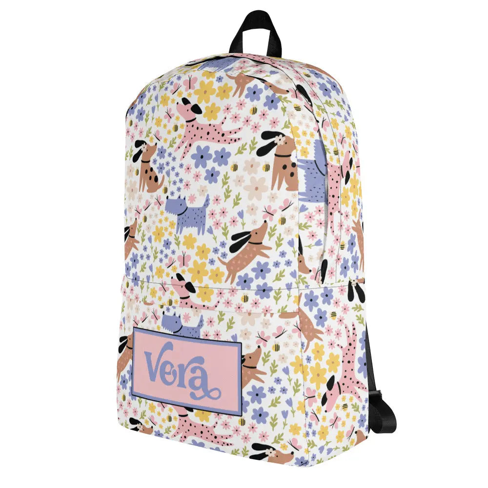 Dogs Floral Personalized Backpack Amazing Faith Designs