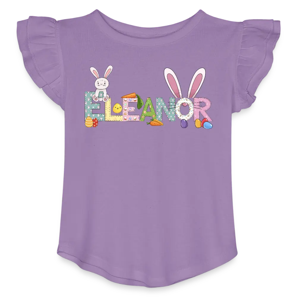 Easter Name Toddler Girls Flutter T-shirt Spreadconnect