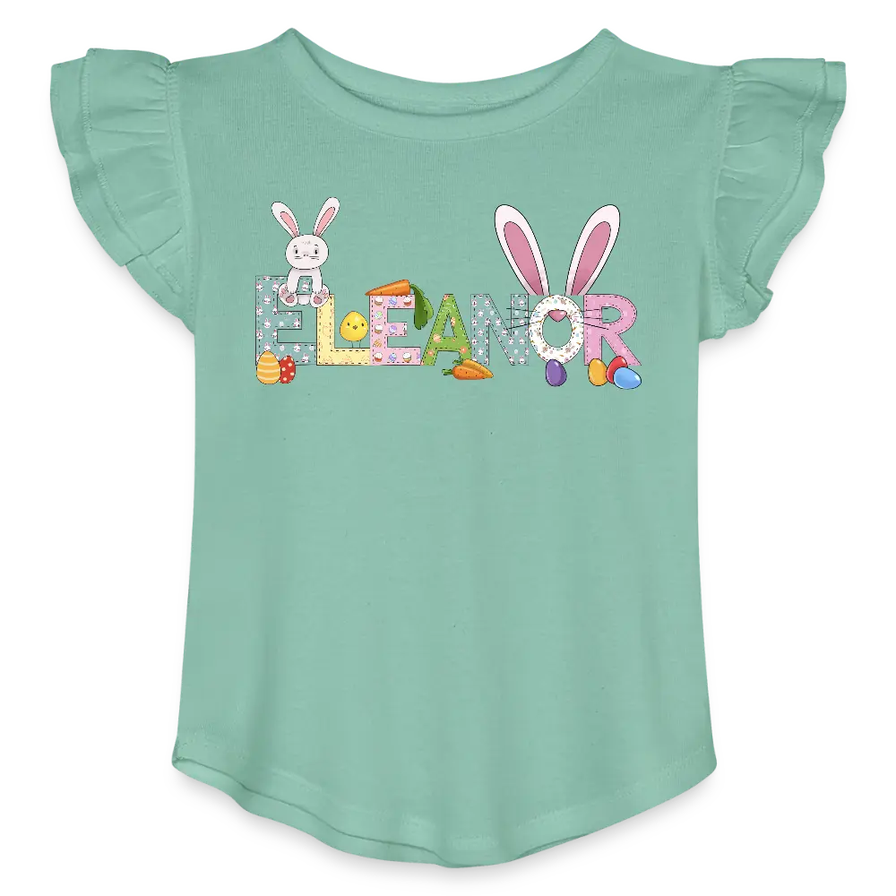 Easter Name Toddler Girls Flutter T-shirt Spreadconnect