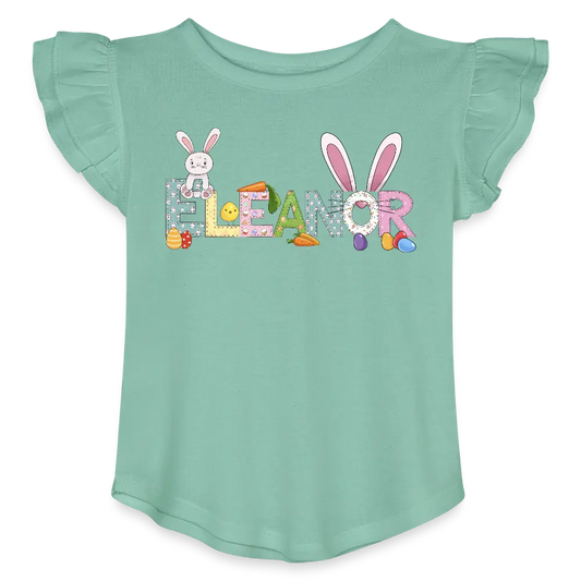 Easter Name Toddler Girls Flutter T-shirt Spreadconnect