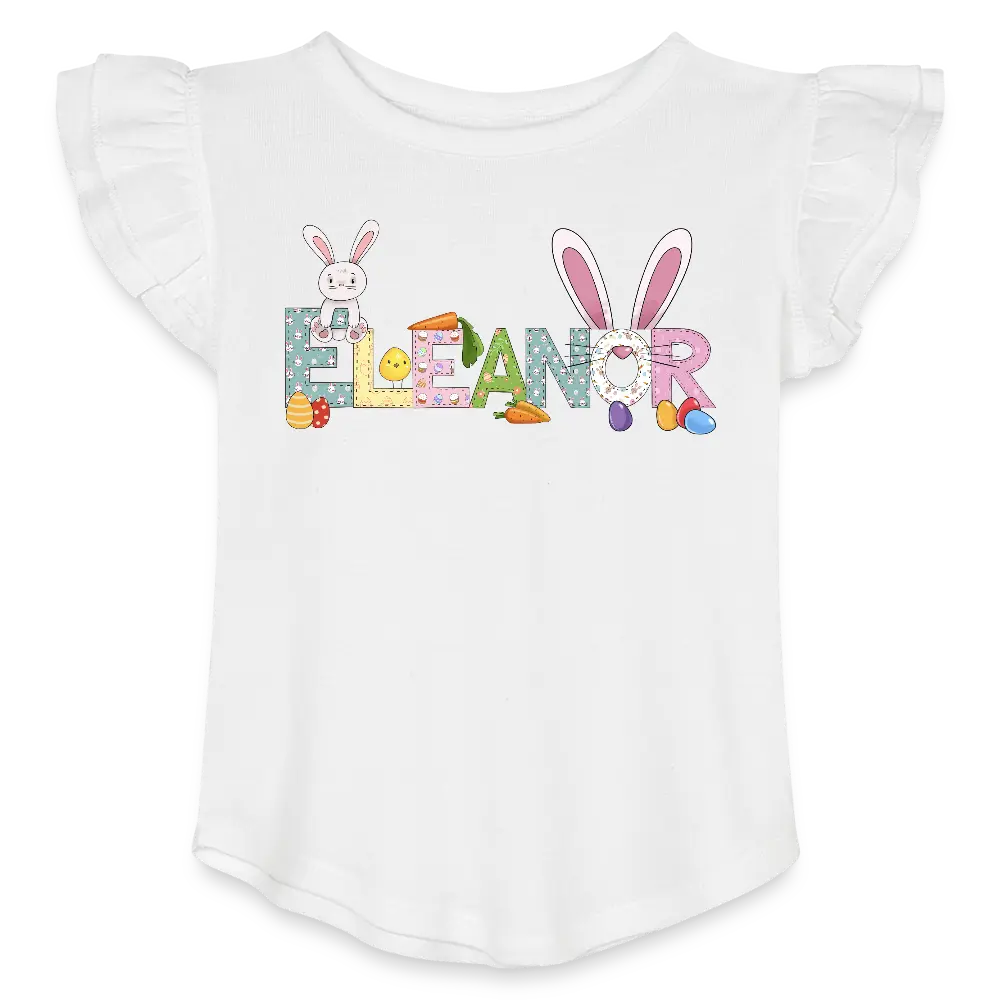 Easter Name Toddler Girls Flutter T-shirt Spreadconnect