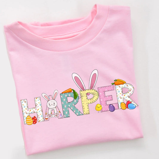 Easter Personalized Toddler Girl Short Sleeve Tee Amazing Faith Designs