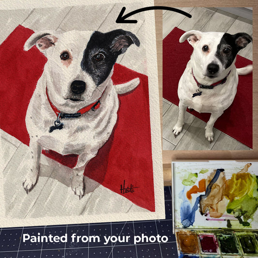 Custom Watercolor Pet Portrait from Your Photo | Hand Painted Original