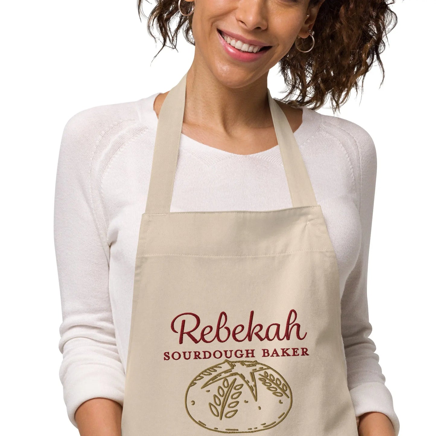 Embroidered Sourdough Baker Organic Cotton Apron Amazing Faith Designs