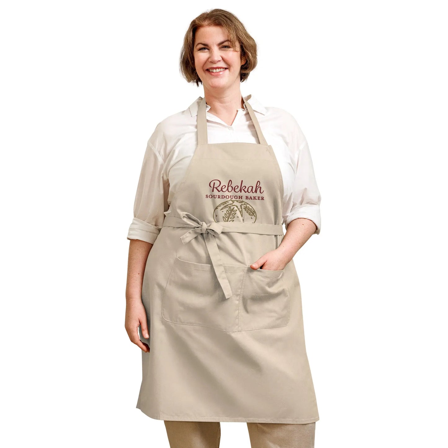 Embroidered Sourdough Baker Organic Cotton Apron Amazing Faith Designs