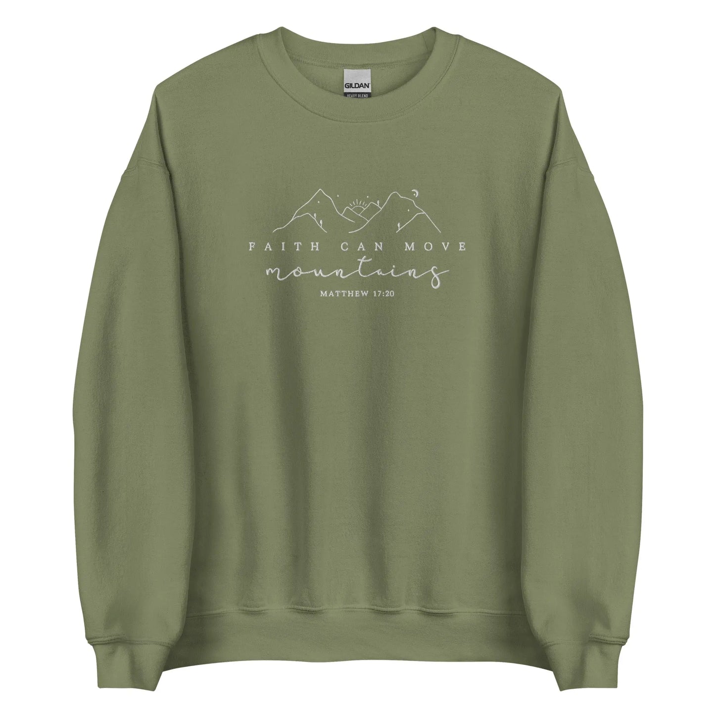 Faith Can Move Mountains Embroidered Sweatshirt Amazing Faith Designs