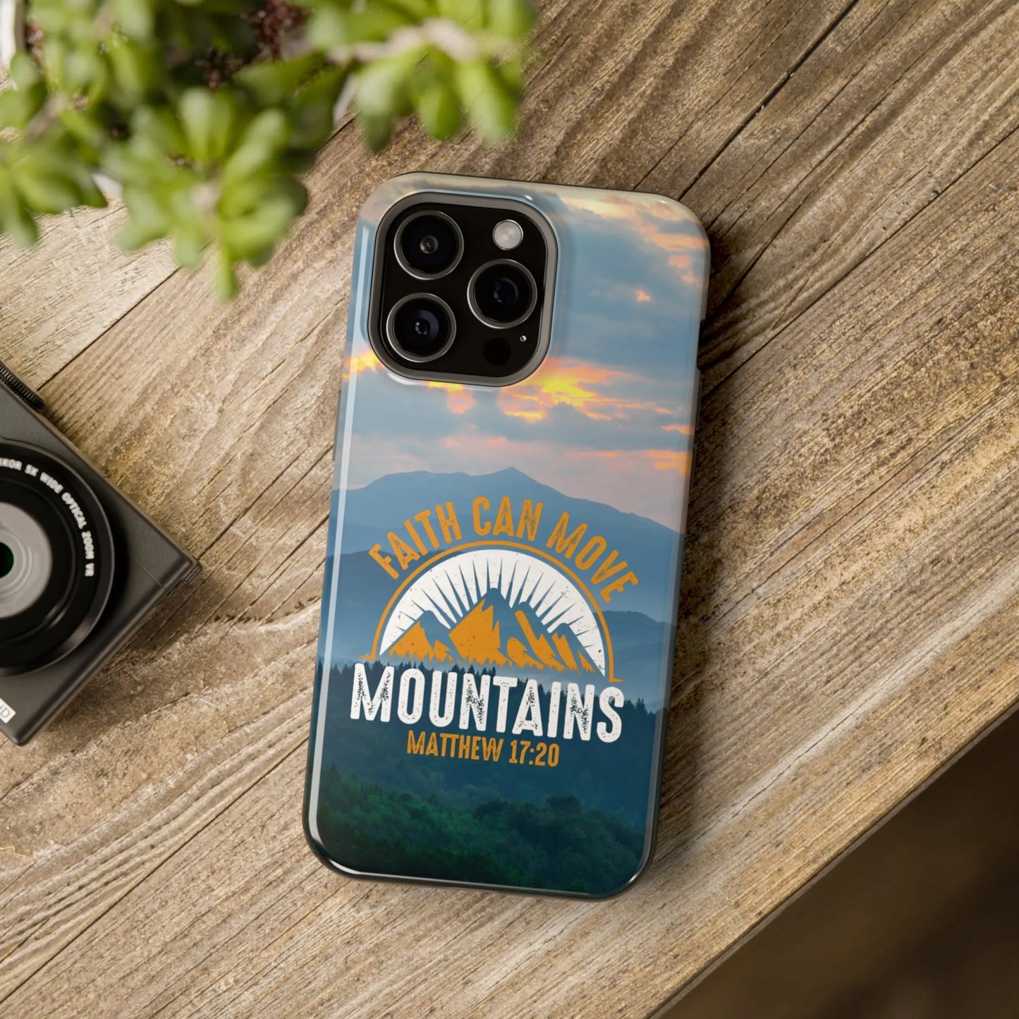 Faith Can Move Mountains Matthew 17:20 Christian Phone Case | MagSafe Printify
