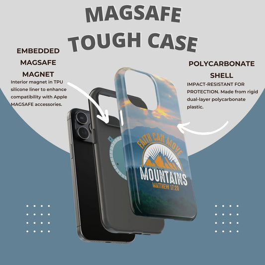 Faith Can Move Mountains Matthew 17:20 Christian Phone Case | MagSafe Printify