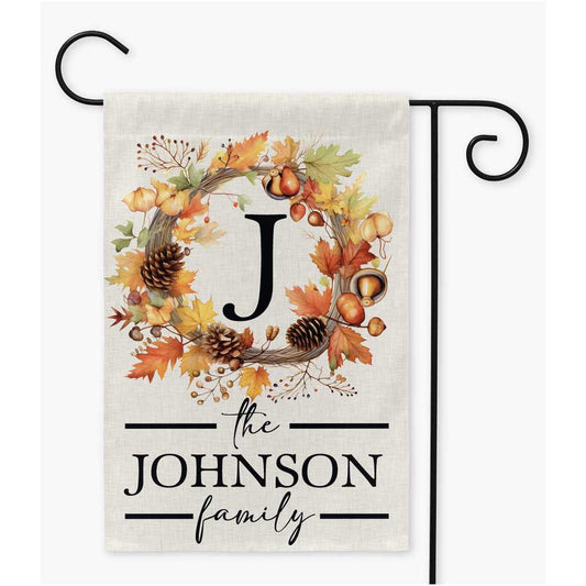 Fall Monogram Garden Flag - Amazing Faith Designs