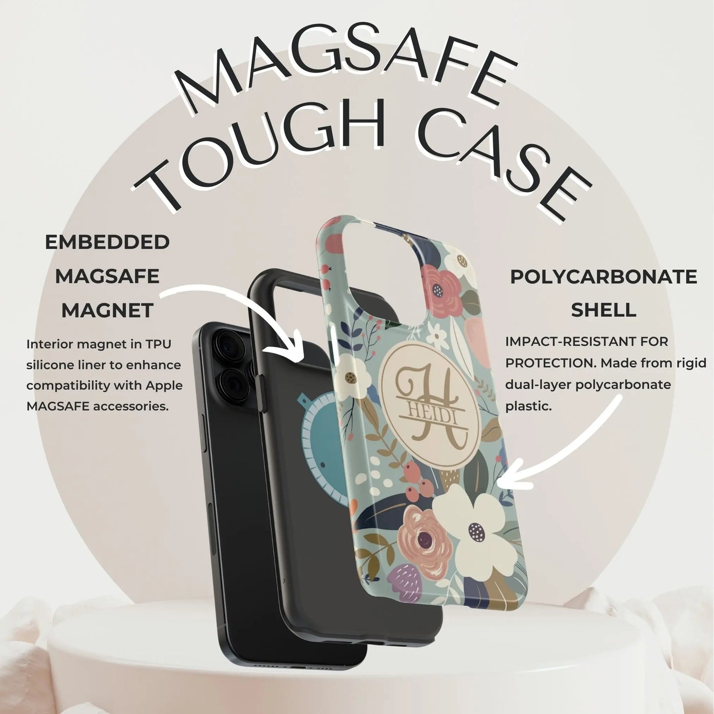 Flower Personalized Phone Case | MagSafe Phone Case Printify